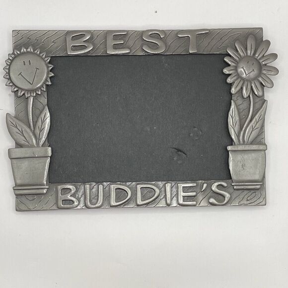 Best Buddies Pewter Metal Frame 6”w x 4”L Best Friends Photo Frame - Picture 1 of 7